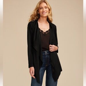 Maurices Faux Suede Waterfall Cardigan